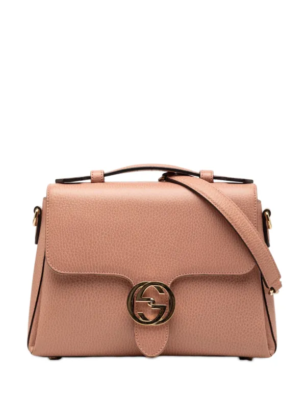 Gucci Pre-owned 2000-2015 Small Dollar Calf Interlocking G Satchel in Pink