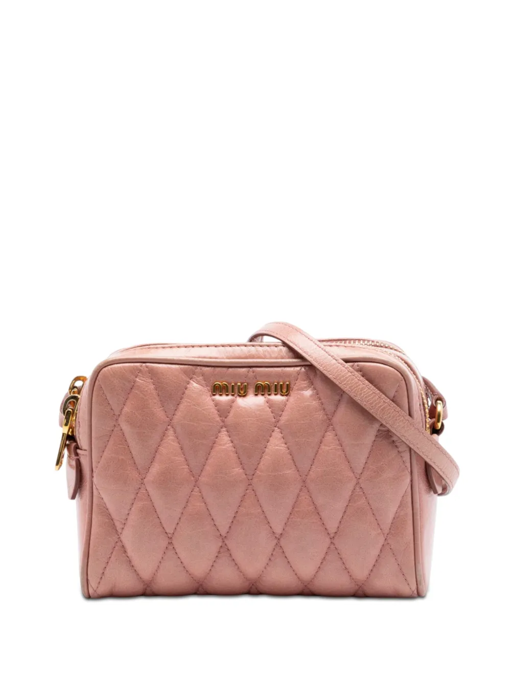 Miu Miu Pre-Owned 2010-2026 Matelasse Nappa Double Zip Camera Bag crossbody bag - Rosa