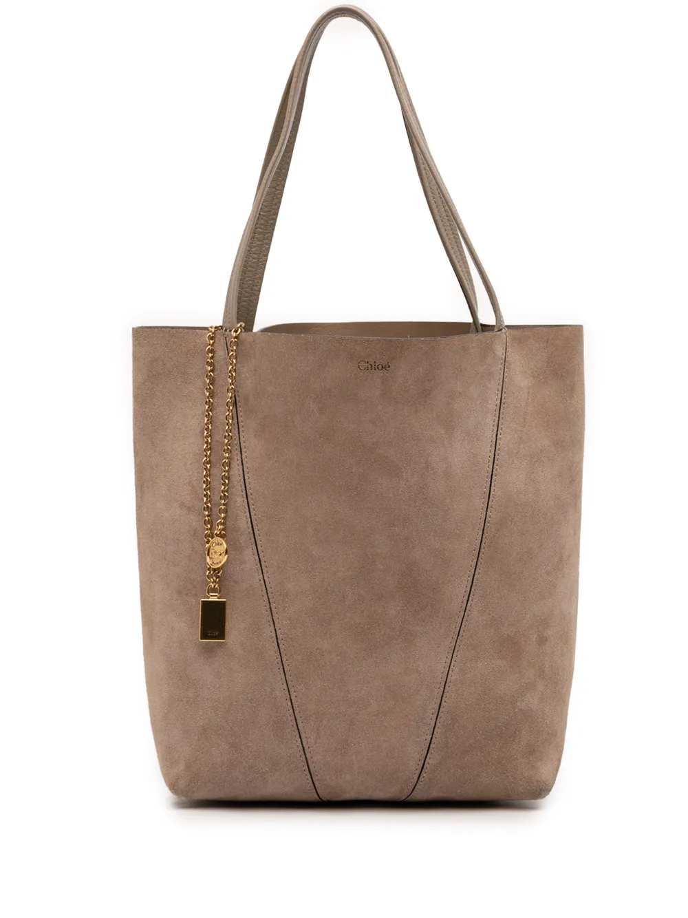 Chloé Pre-Owned 2002-2026 Medium Suede Spin tote bag - Marrone