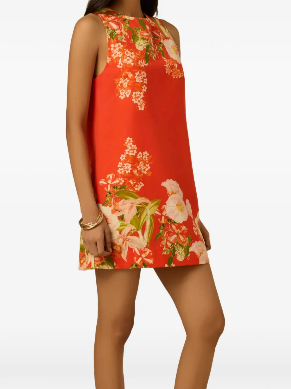 Hemant And Nandita floral-print shift dress - Rosso