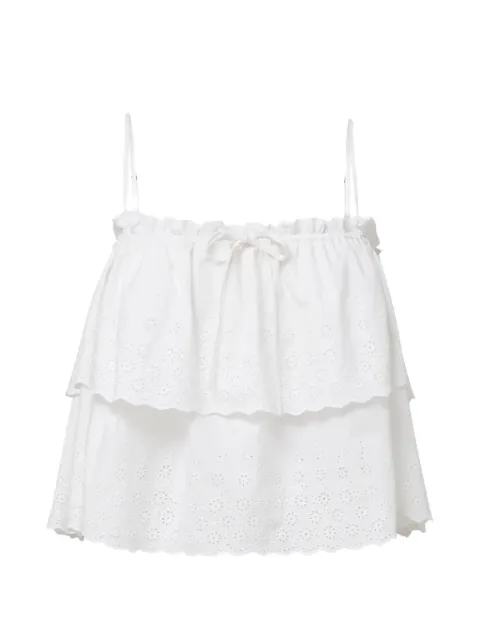 Veronica Beard broderie anglaise tiered top