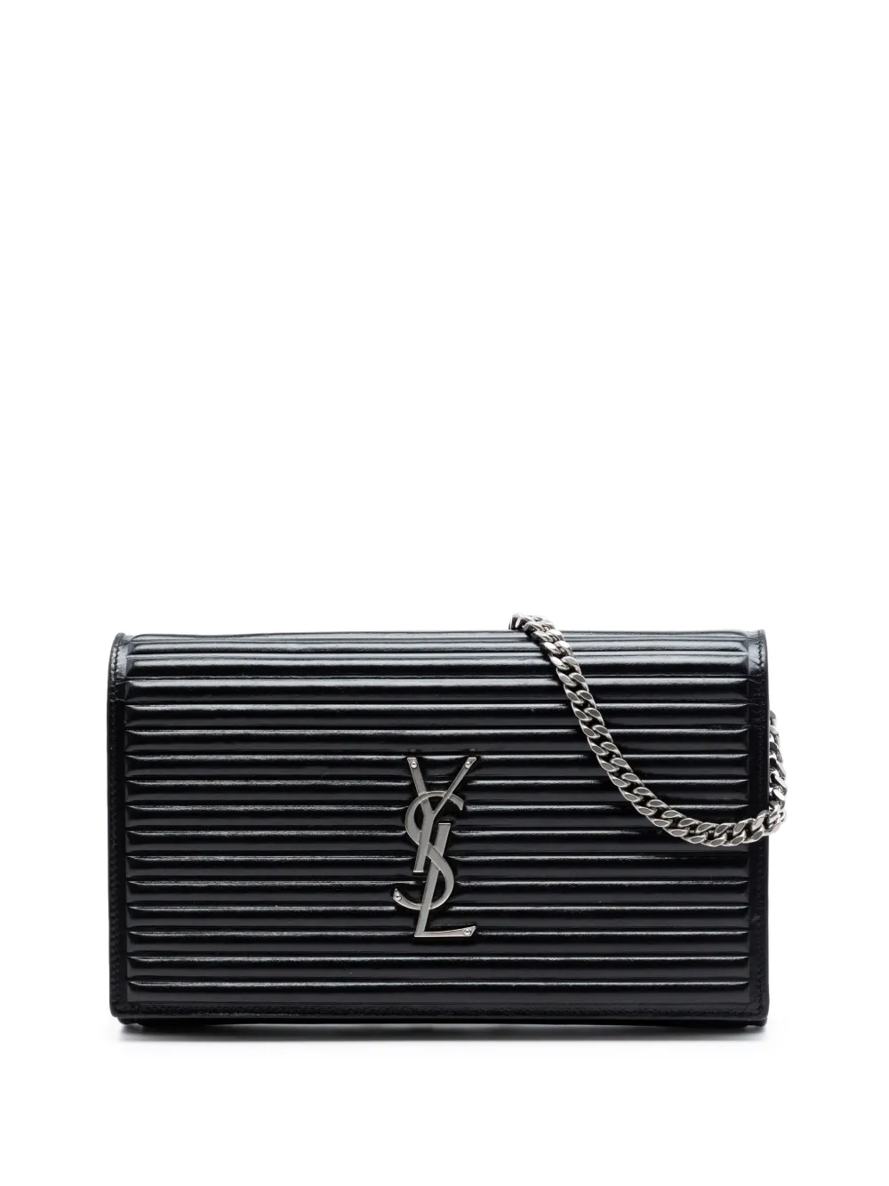 Saint Laurent Pre-Owned 2017 Medium Horizontal Quilted Calfskin Monogram Kate crossbody bag - Nero