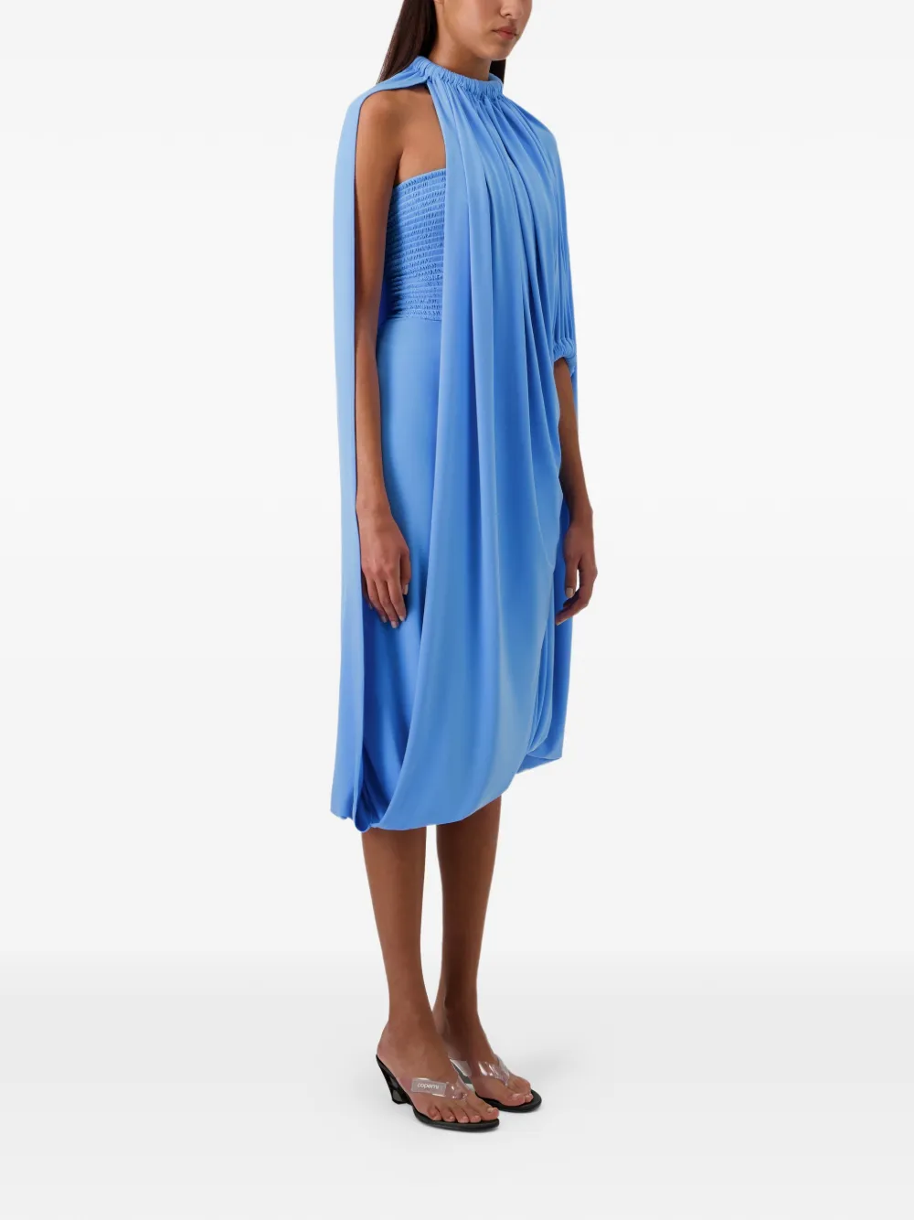 Coperni Gedrapeerde jurk met uitgesneden details Blauw