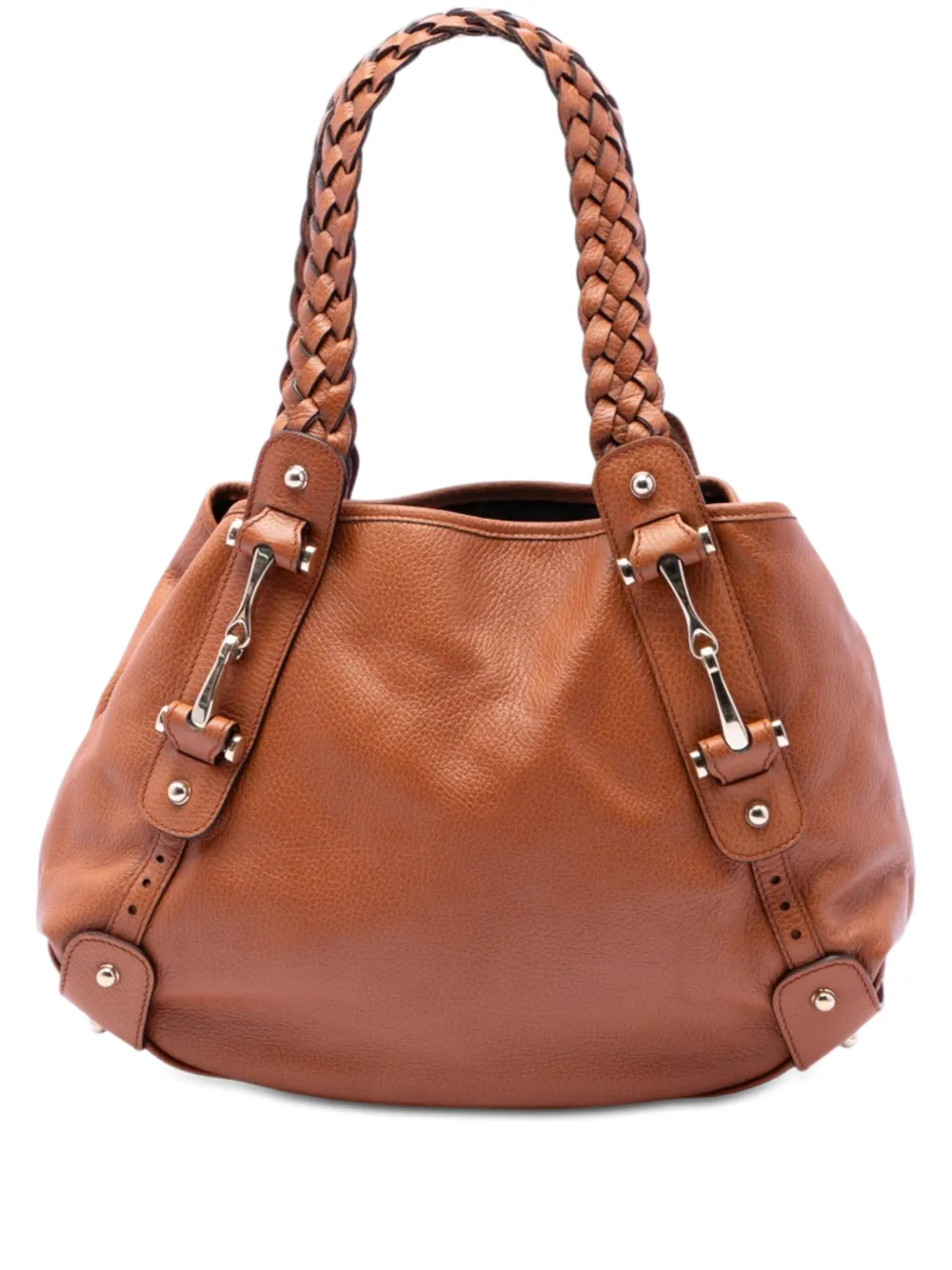 Gucci Pre-Owned Borsa a spalla Pelham in pelle con morsetto 2016-2026 - Marrone
