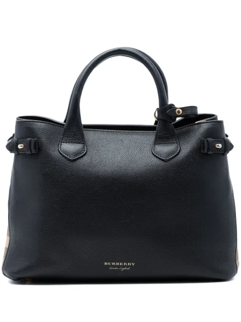 Burberry Pre-Owned сумка-сэтчел Leather and House Check Banner среднего размера (2000-2017 годы)