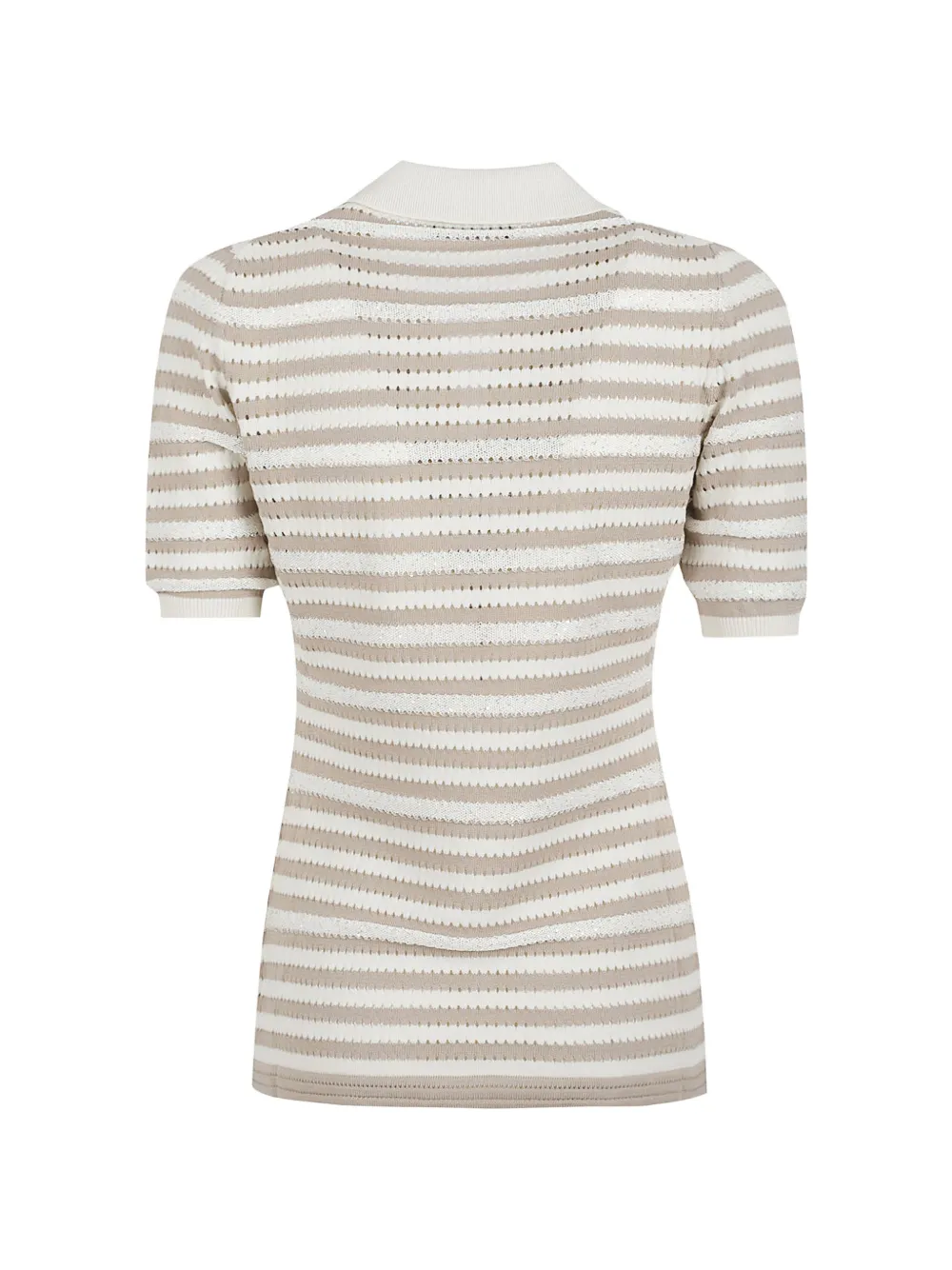 Fabiana Filippi Gestreepte top verfraaid met pailletten Beige