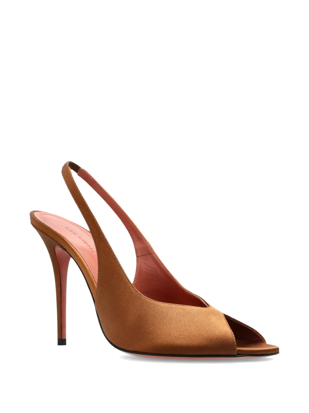 Amina Muaddi Kristina slingback pumps met open neus Bruin