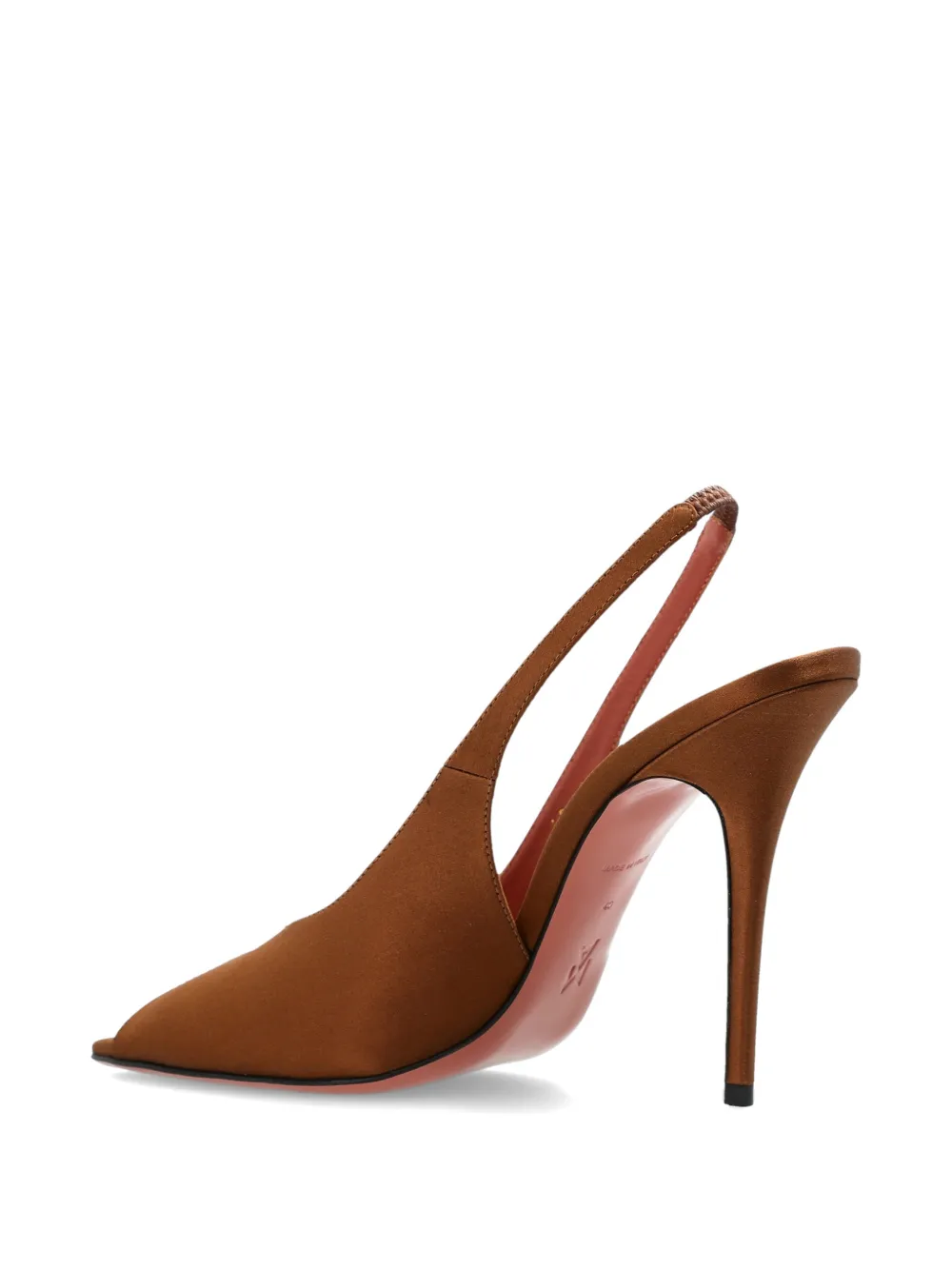 Amina Muaddi Kristina slingback pumps met open neus Bruin