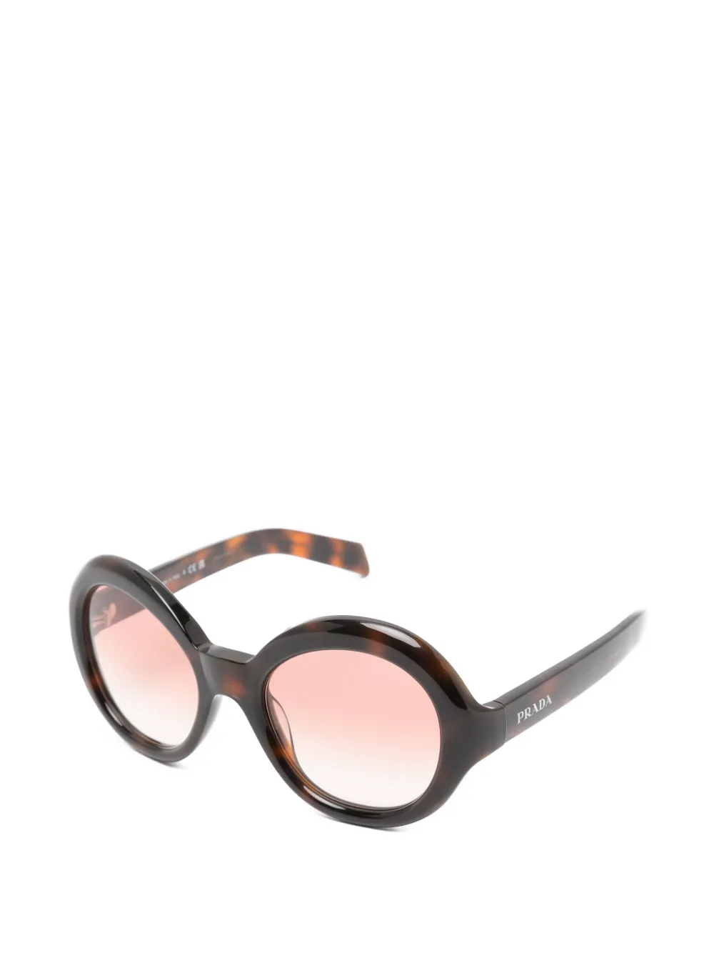 Prada Eyewear Zonnebril met rond montuur Bruin
