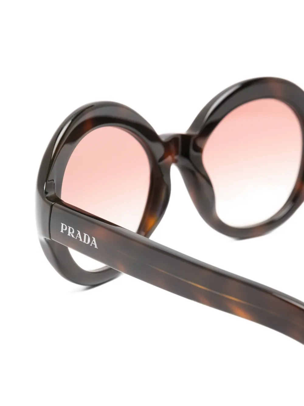Prada Eyewear Zonnebril met rond montuur Bruin