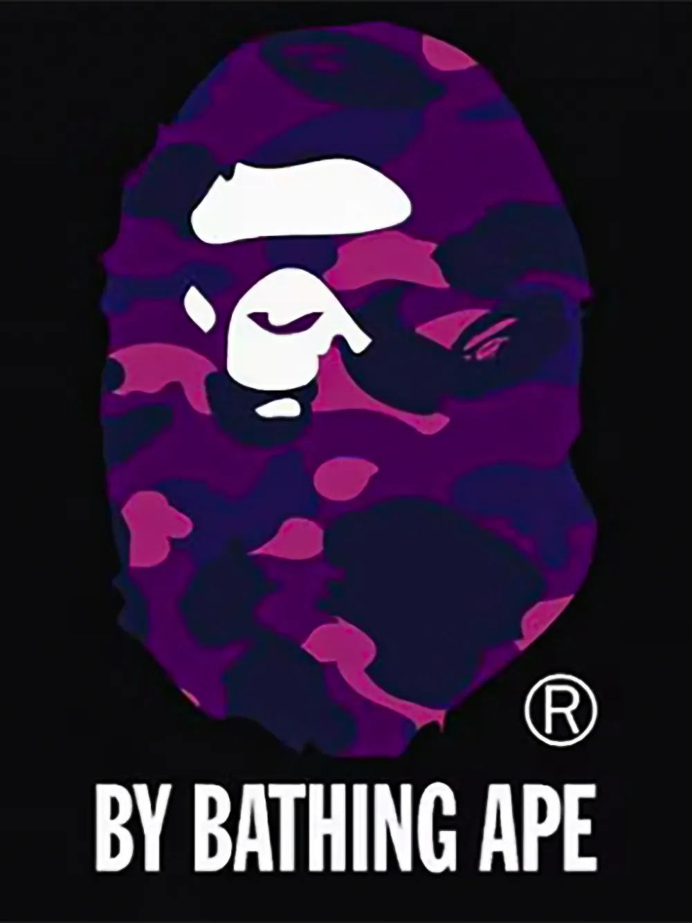 A BATHING APE Camo Ape Head T-shirt Zwart