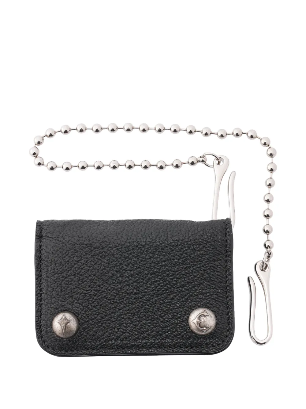 THUG CLUB ball-chain leather card case - Nero