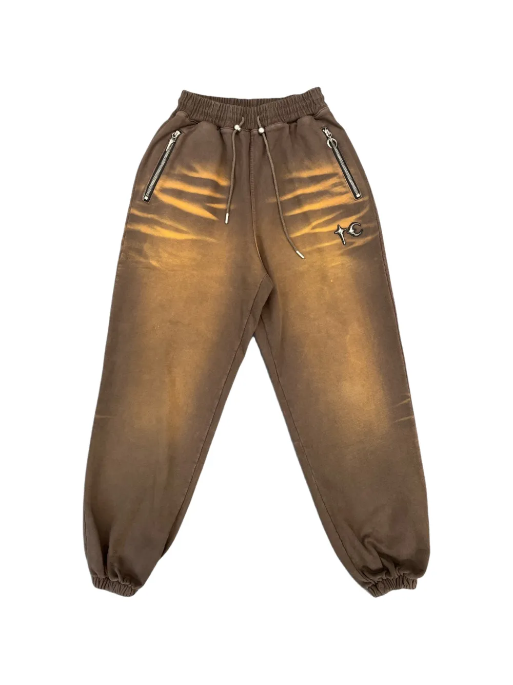 THUG CLUB washed-effect track pants - Braun