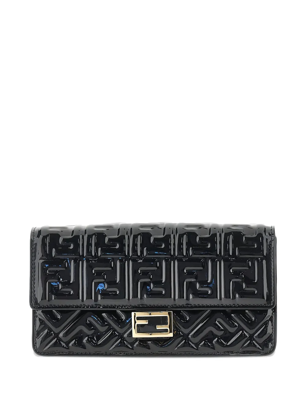 FENDI Baguette FF-embossed clutch bag - Schwarz