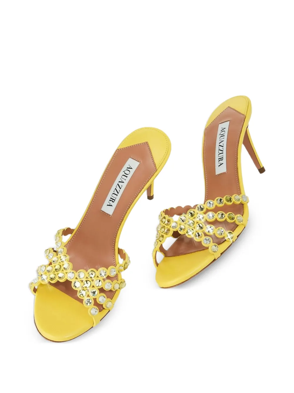 Aquazzura Tequila crystal-embellished sandals Geel