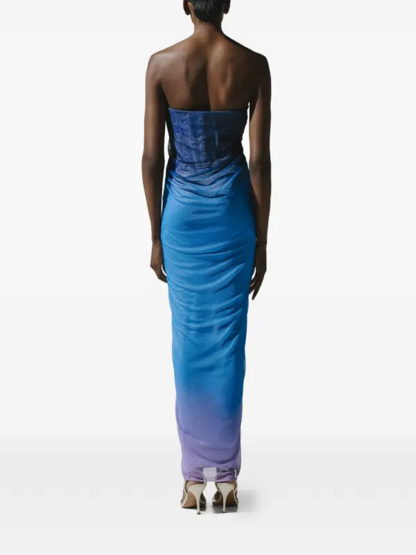 baobab blue dress Lena Draped Strapless Maxi | Designed with structured darts