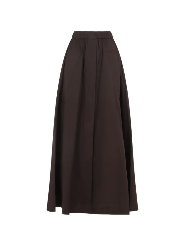 Co Parachute A-line Maxi Skirt in Brown