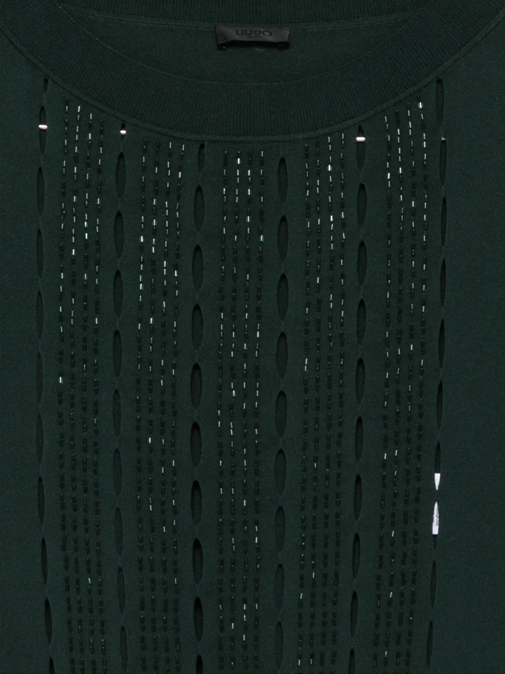 LIU JO embellished cut-out sweater Groen