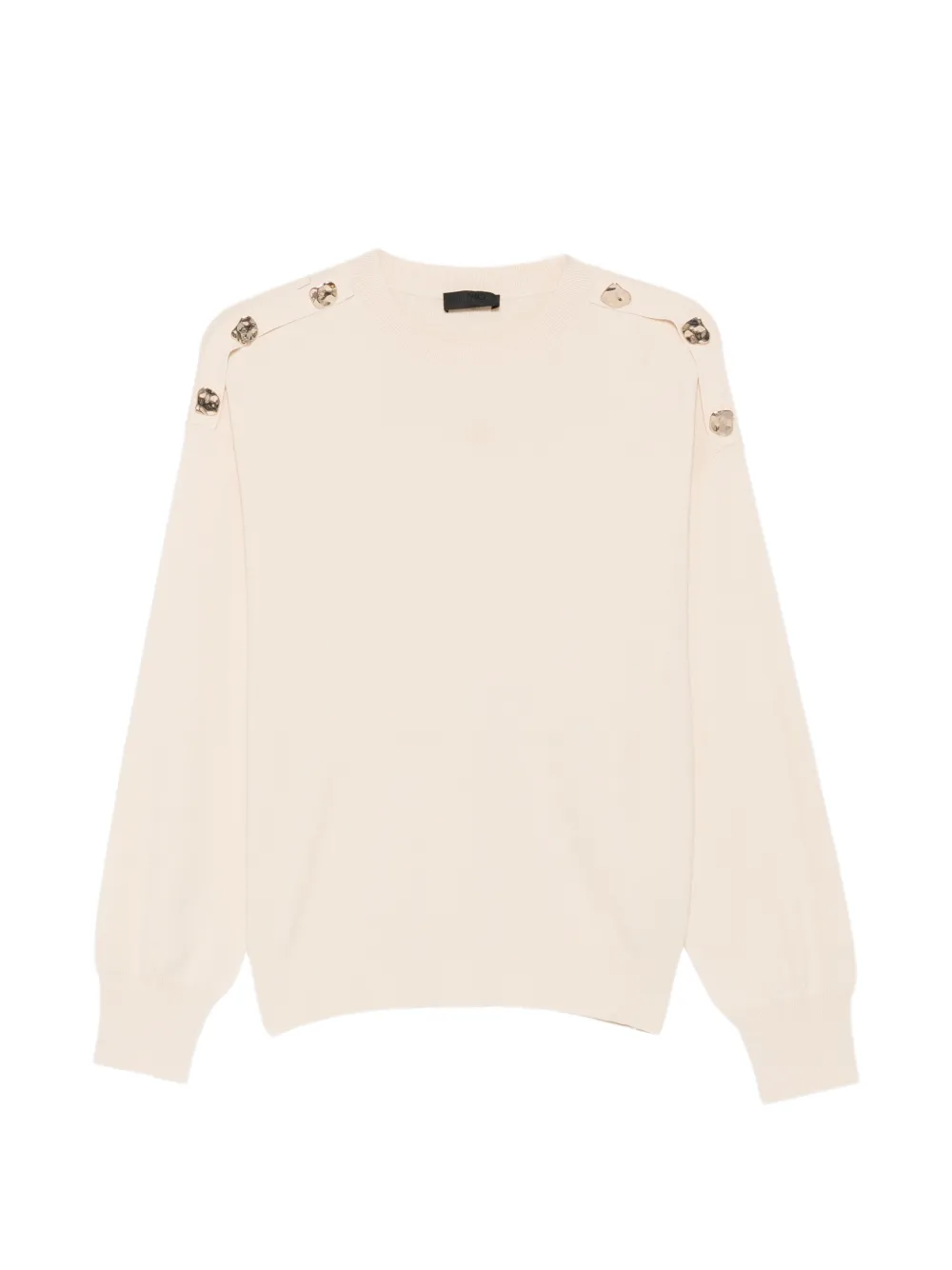 LIU JO button-detail shoulder-slit sweater - Toni neutri