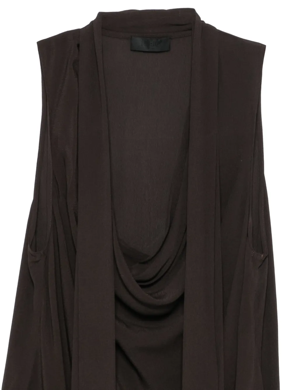LIU JO fringe-trim cowl-neck blouse Zwart