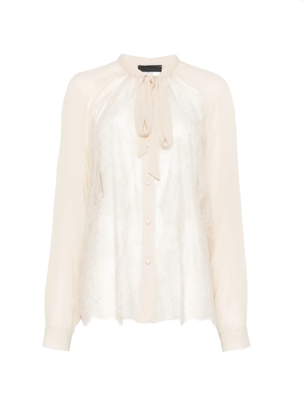 LIU JO lace-panelled shirt - Toni neutri