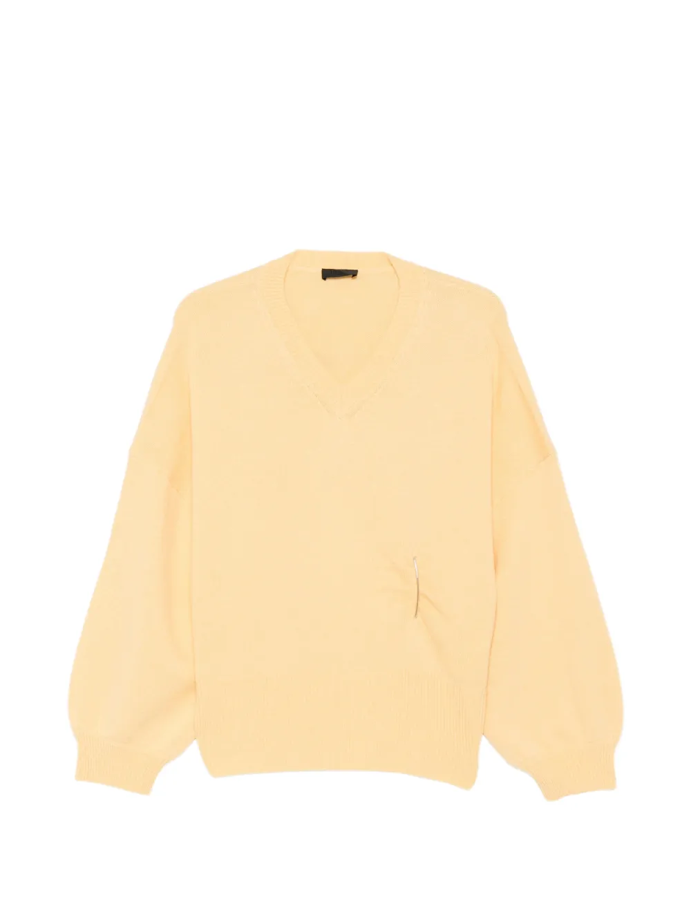 LIU JO V-neck ruched sweater - Gelb