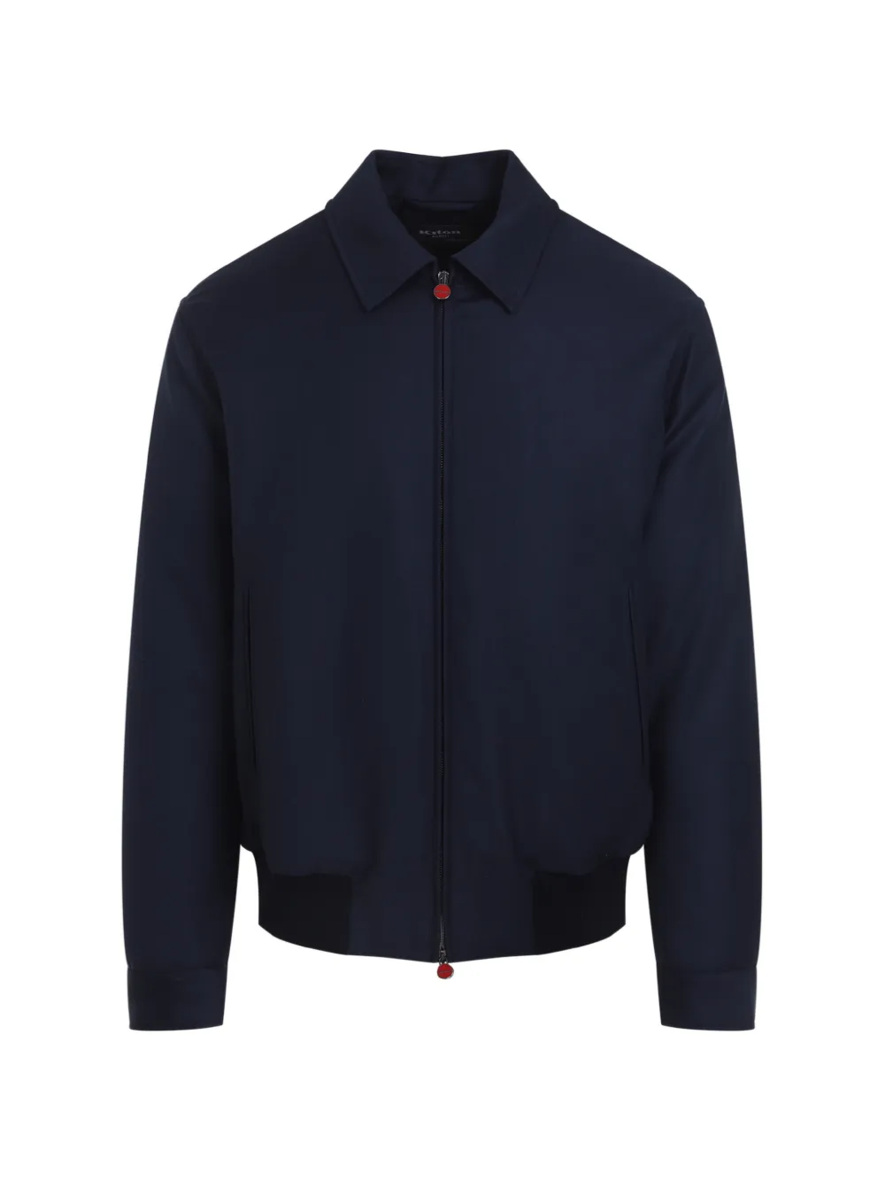 Kiton zip-up ribbed-trim jacket - Blu