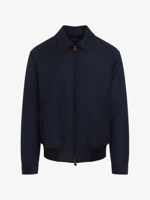Kiton جاكيت بسحاب وأطراف بحياكة مضلعة