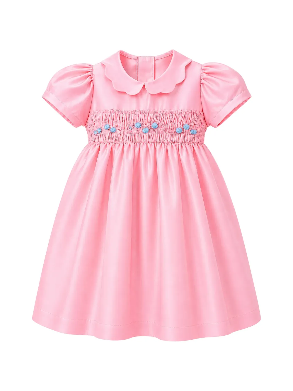 Mariella Ferrari smocked floral-embroidered dress - Rosa