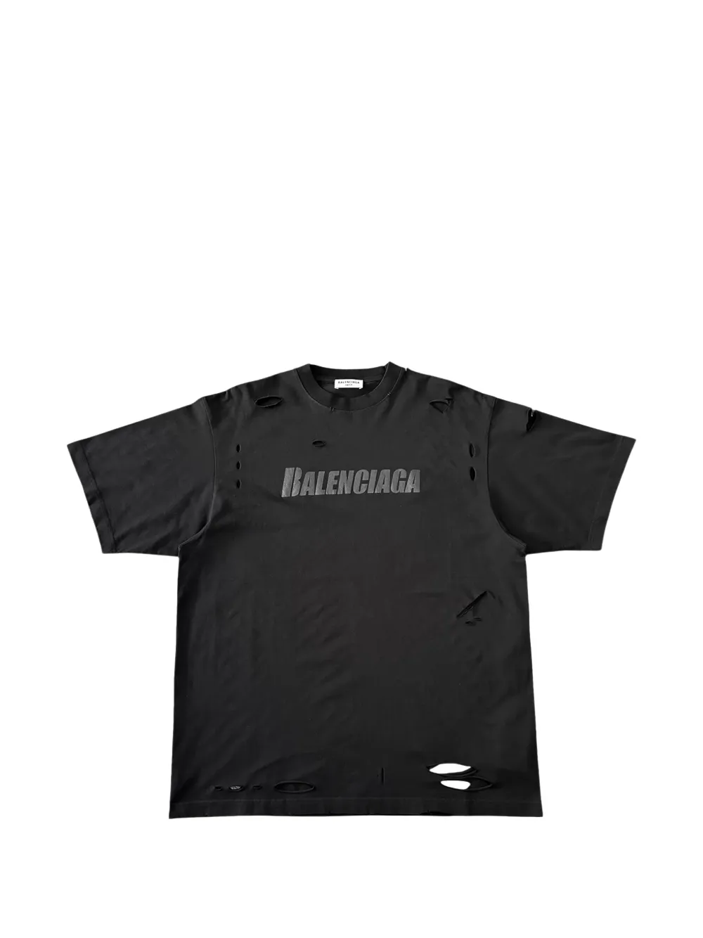 Balenciaga Caps Destroyed logo-print T-shirt - Schwarz