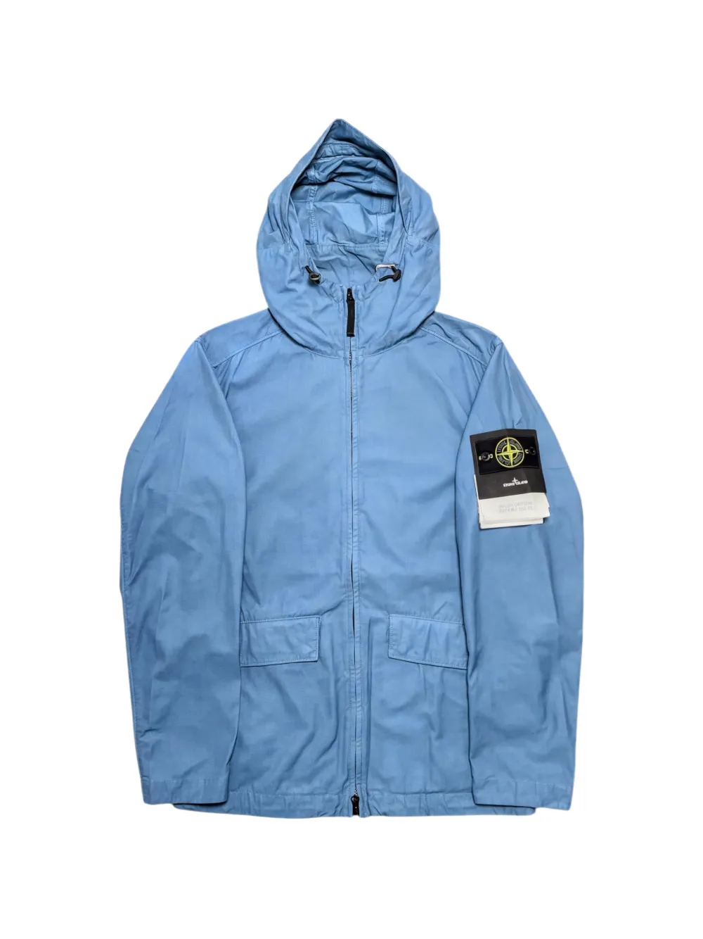Stone Island logo-patch zip-up hooded jacket | Blue | Image 1