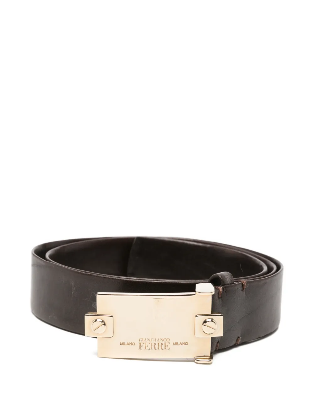 Gianfranco Ferré Pre-Owned 2000 logo-plaque belt - Marrone