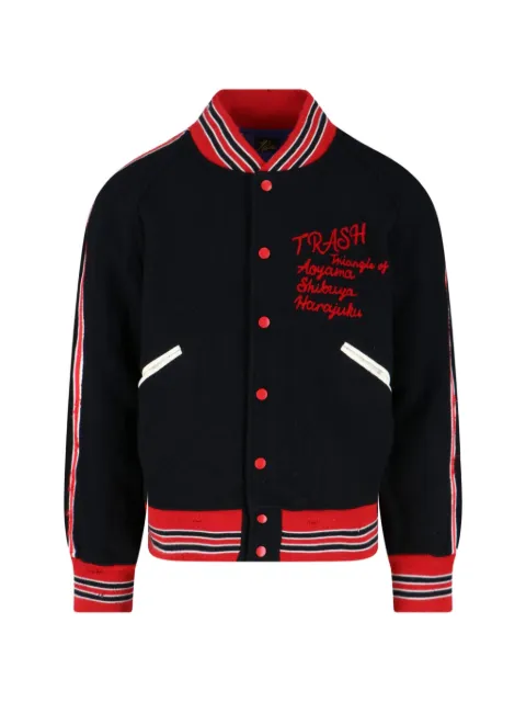 Needles logo-embroidered bomber jacket
