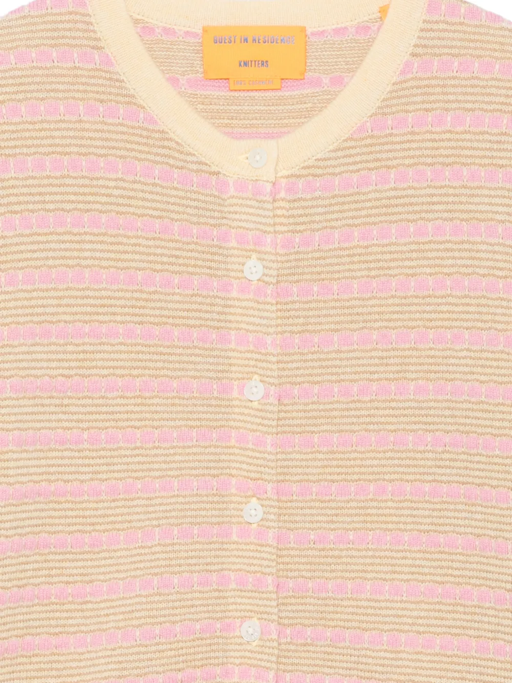 Guest In Residence Pebble Stripe Jane vest Geel