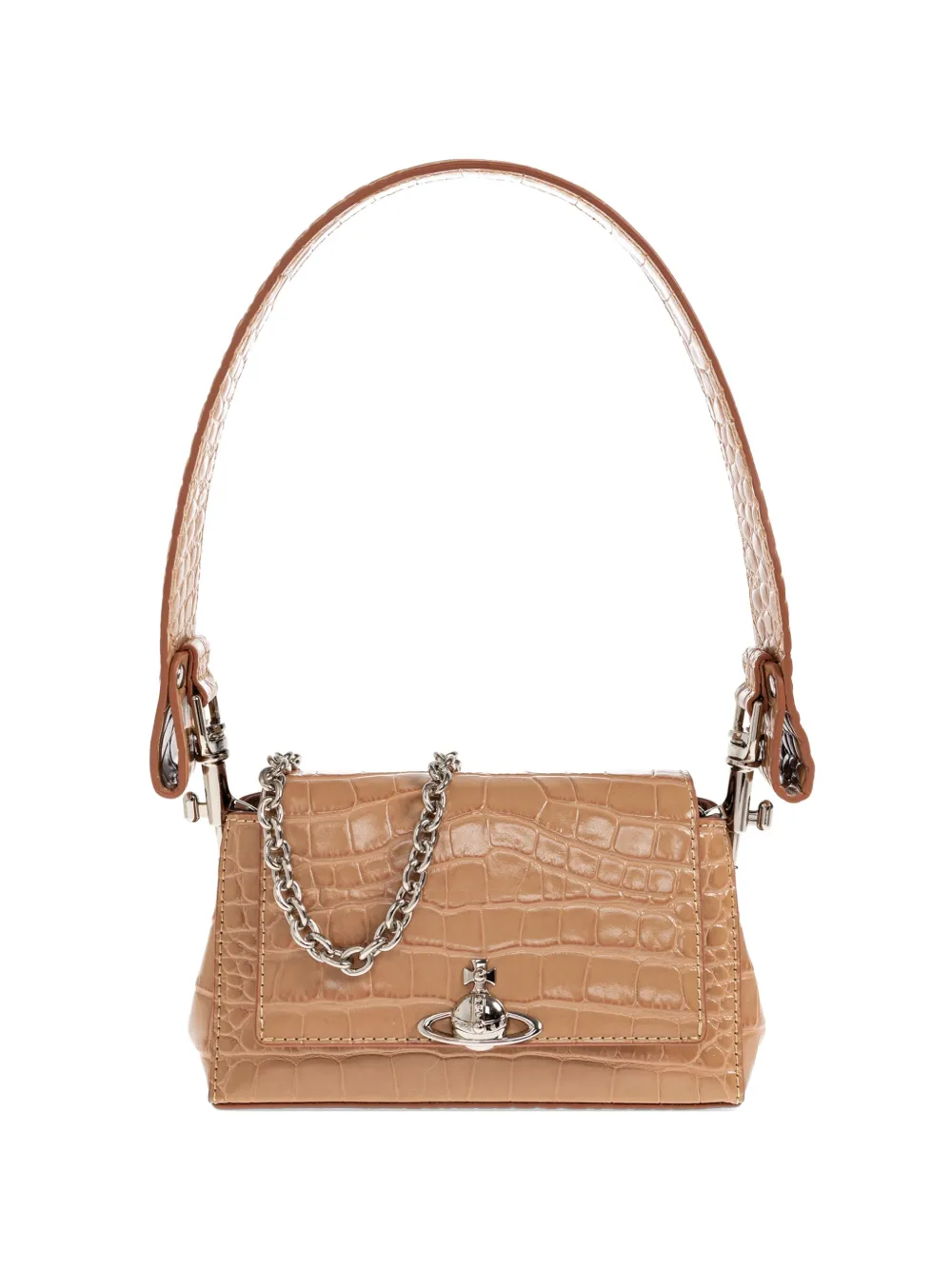 Vivienne Westwood Borsa tote Hazel mini con effetto coccodrillo - Marrone