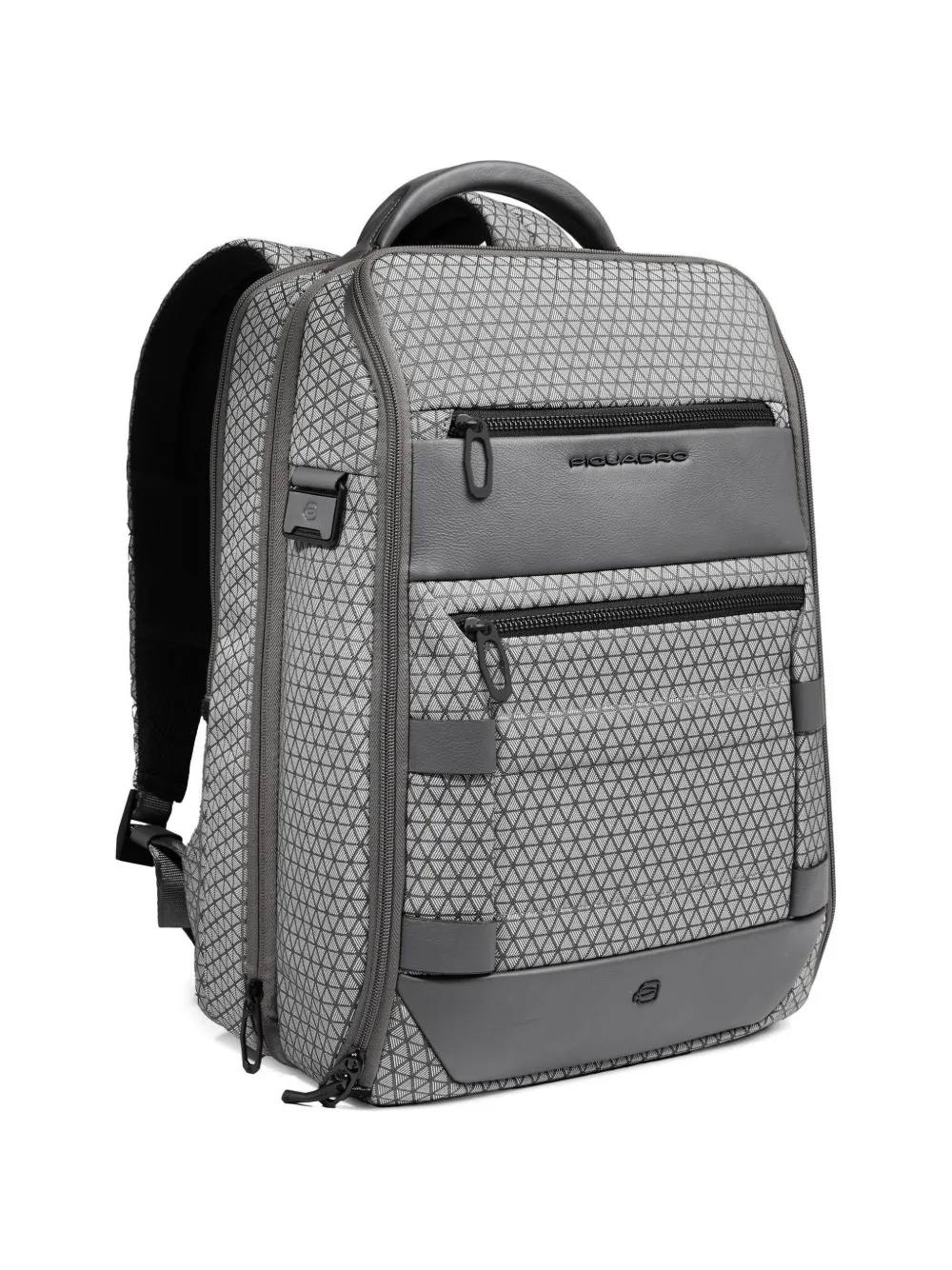 PIQUADRO Modulaire rugzak met geometrisch patroon Grijs