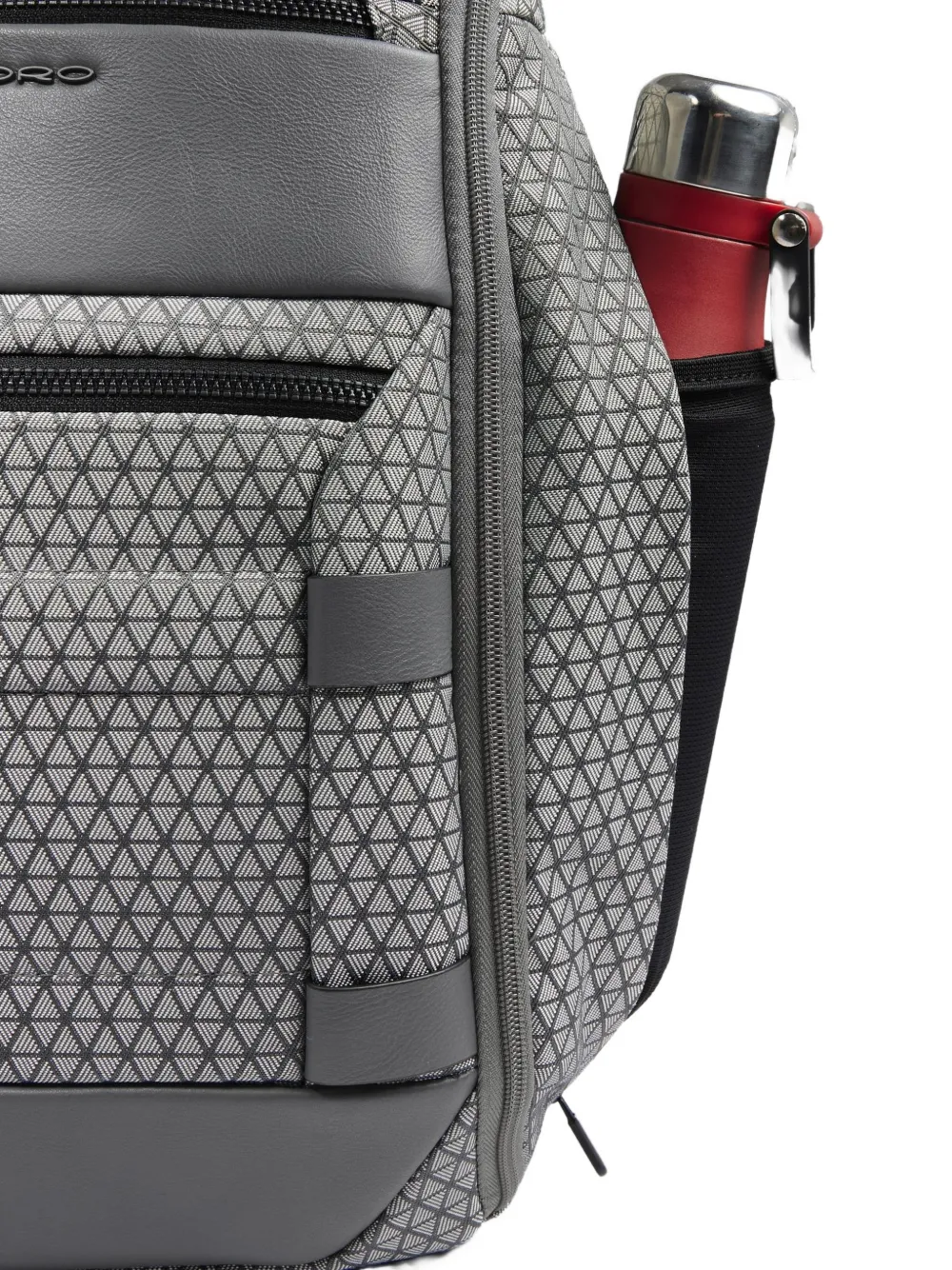 PIQUADRO Modulaire rugzak met geometrisch patroon Grijs