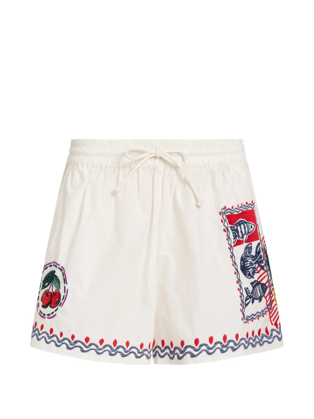 Marie Oliver Larson embroidered shorts - White