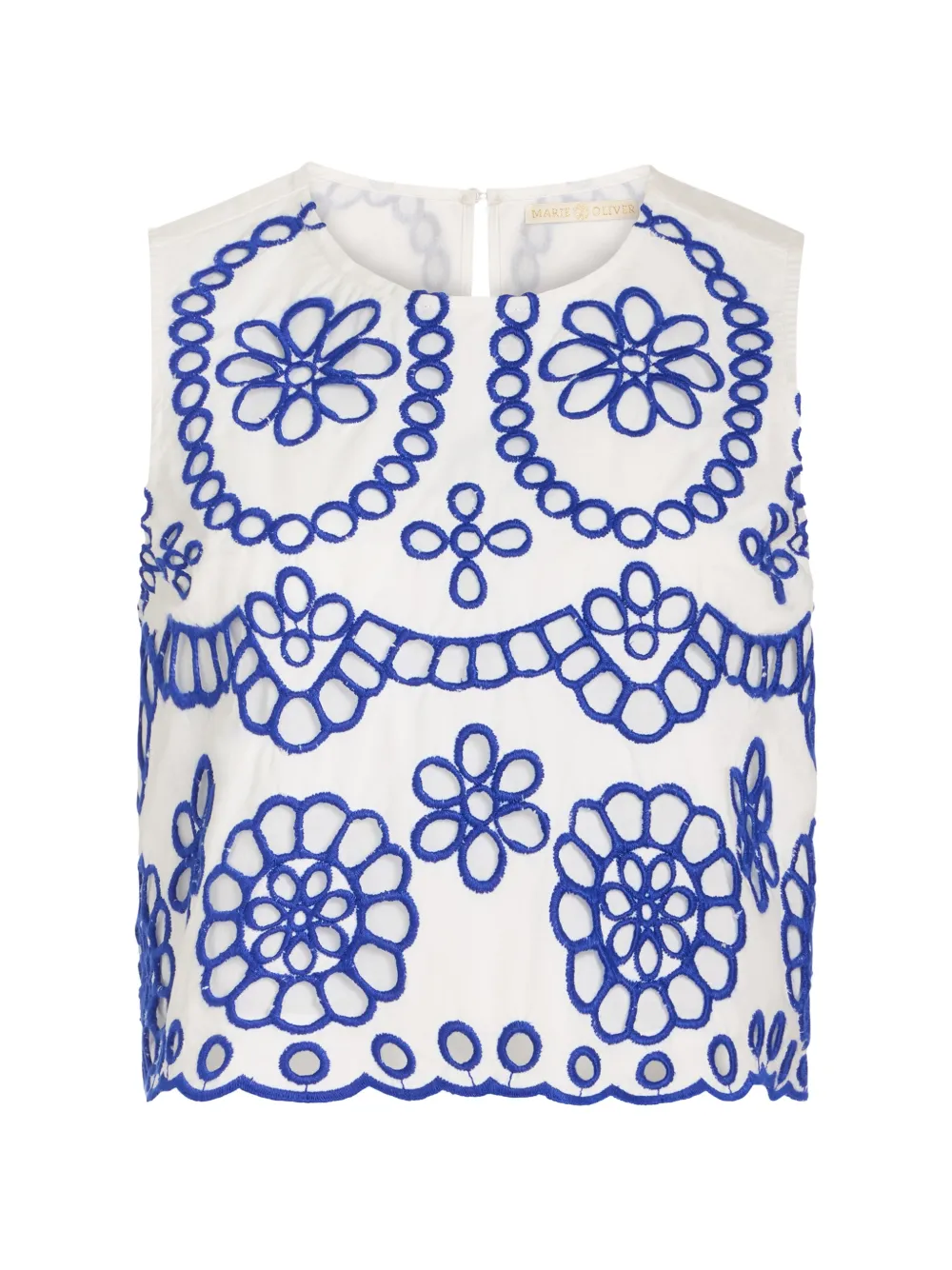 Marie Oliver Top Davis con ricamo - Bianco