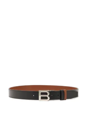 極美品‼️ BALLY リバーシブルベルト ロゴ金具　ゴールド金具　総柄　Bロゴ Bally Bロゴ リバーシブル ベルト | ブラック | FARFETCH JP