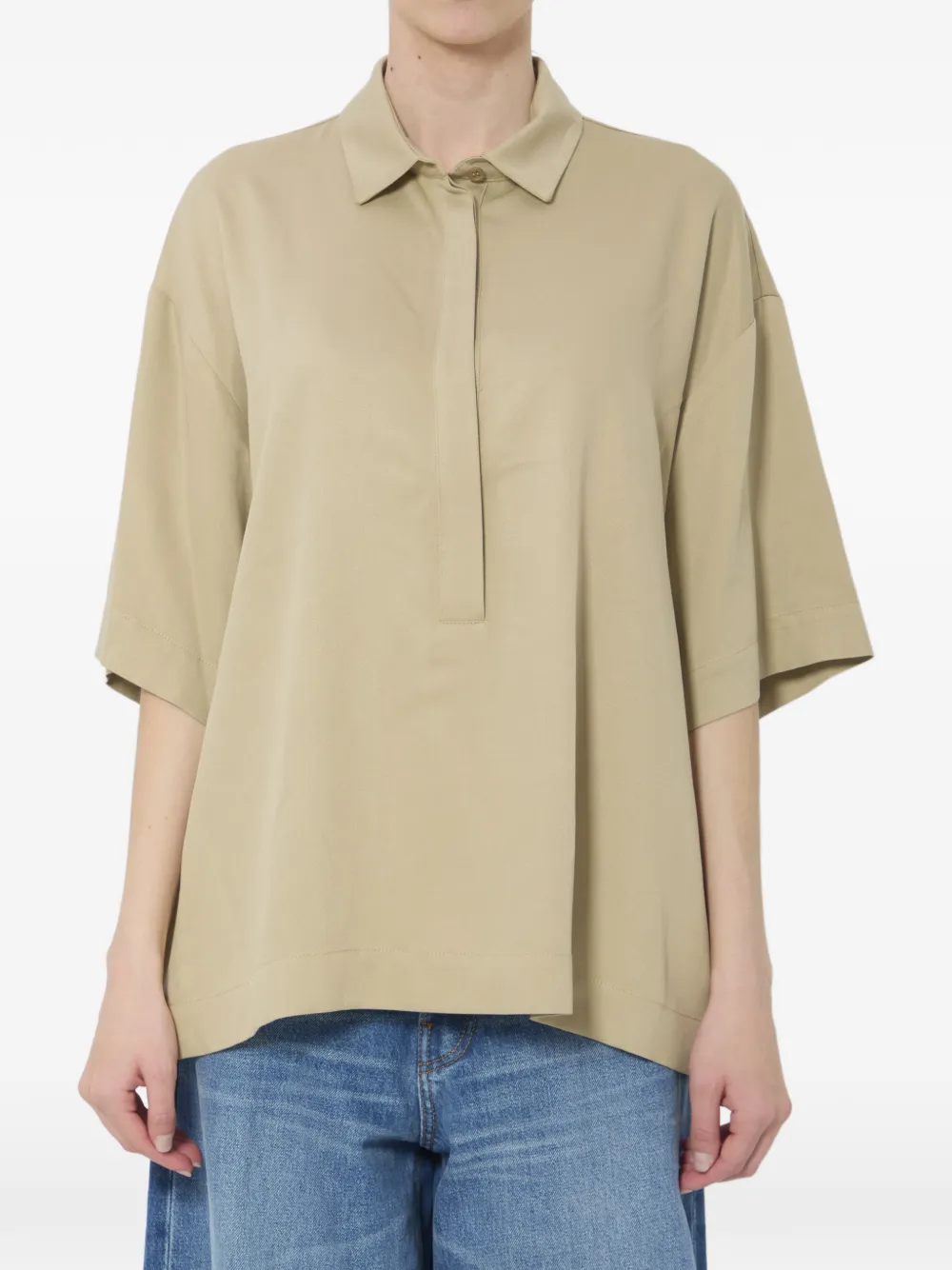 The Frankie Shop Eda short-sleeve polo shirt - Toni neutri
