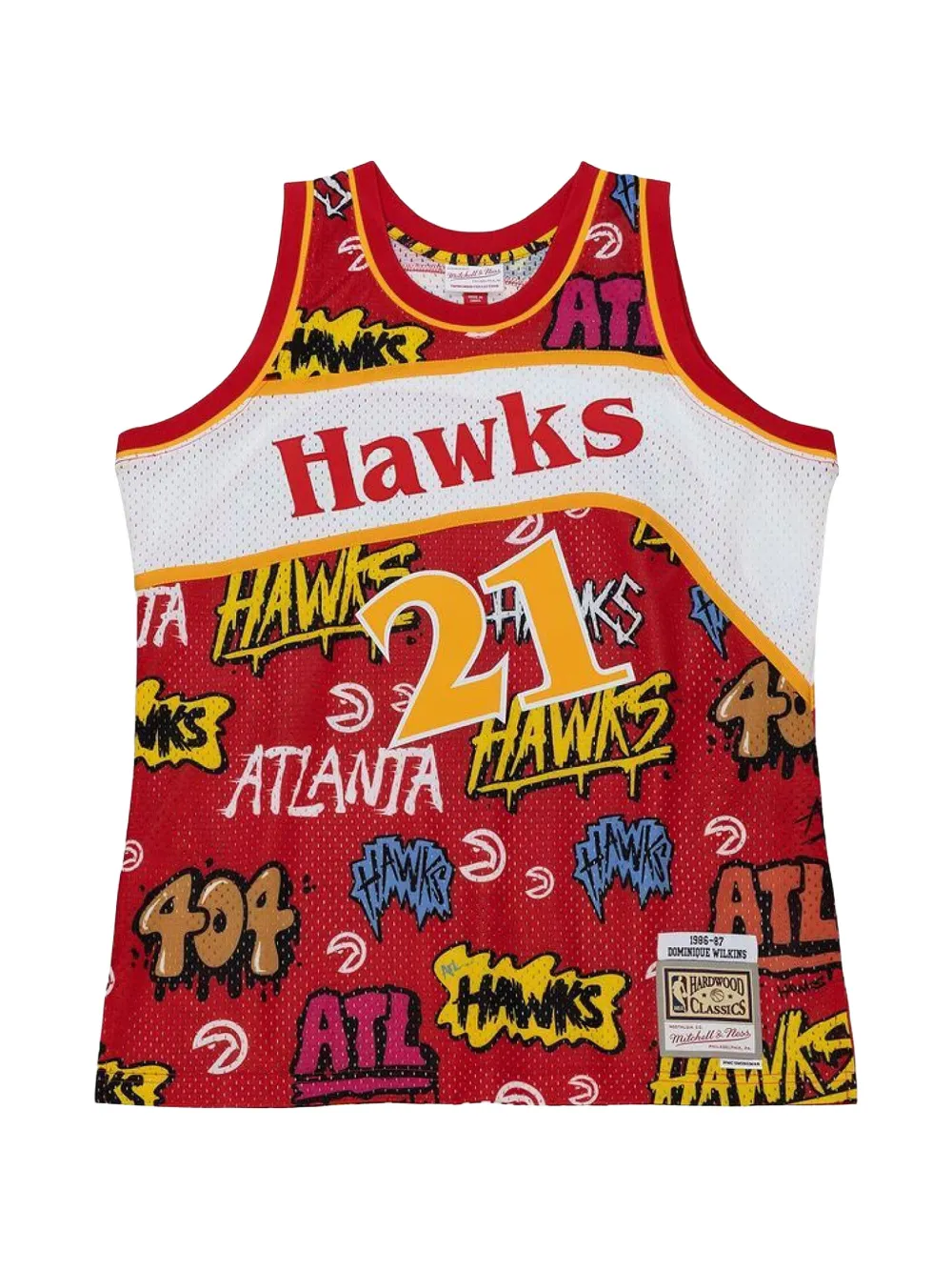 Mitchell & Ness Atlanta Hawks 1986 Dominique Wilkins Slap Sticker Swingman vest - Rot