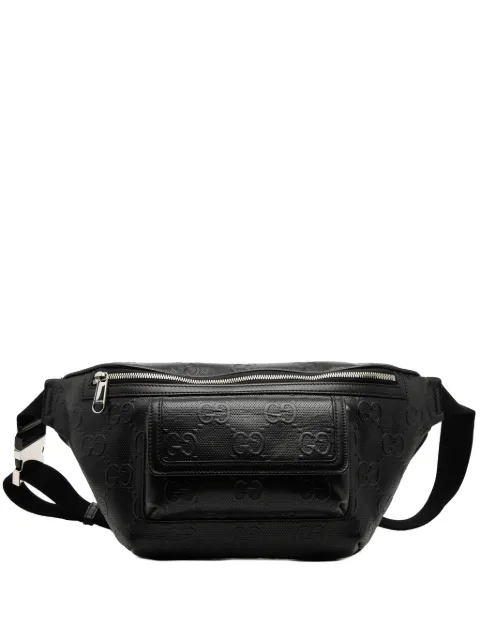 Gucci Pre-Owned 2000-2015 GG Embossed Perforated Leather Pocket belt bag