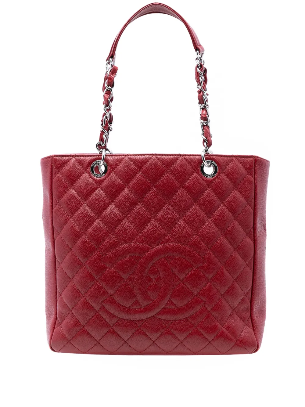 CHANEL Pre-Owned 2012-2013 Caviar Vertical Grand Shopping tote bag - Rosso