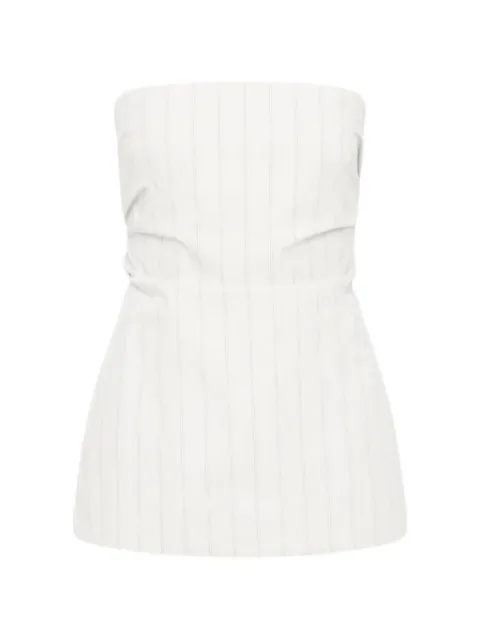 St. Agni top strapless con estampado de rayas diplomáticas
