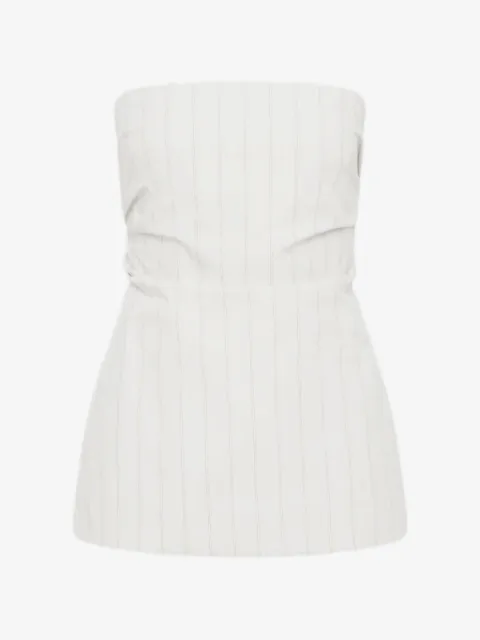 St. Agni top strapless con estampado de rayas diplomáticas