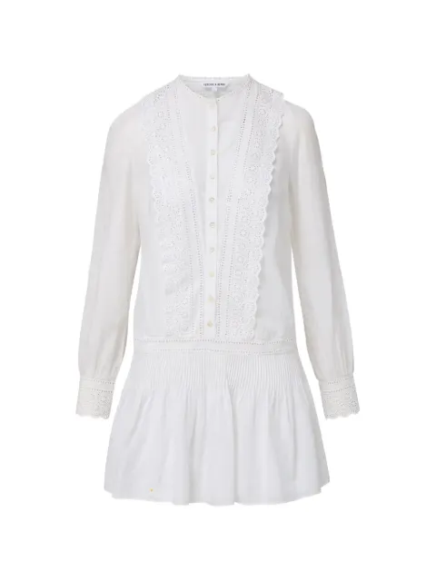 Veronica Beard Marguerite Eyelet pleated mini dress