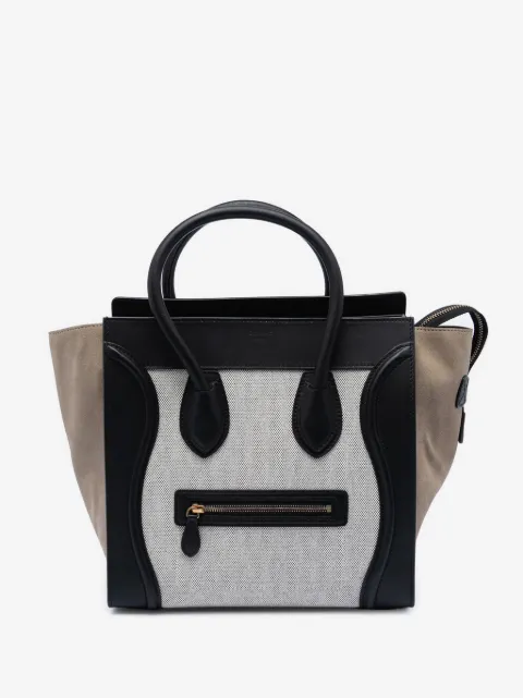 Celine Pre-Owned 2013 Mini Canvas and Suede Tricolor Luggage tote bag