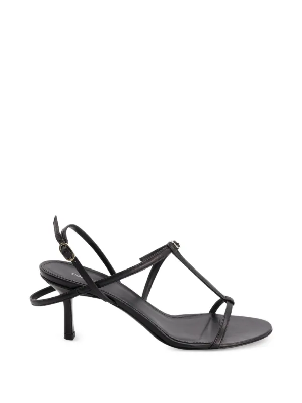 Coperni Floating Leather Heeled Sandals in Black