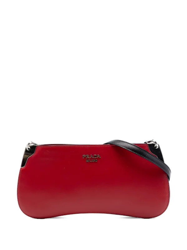 Prada Pre-owned 2013-2026 City Calf Sidonie Crossbody Bag in Red